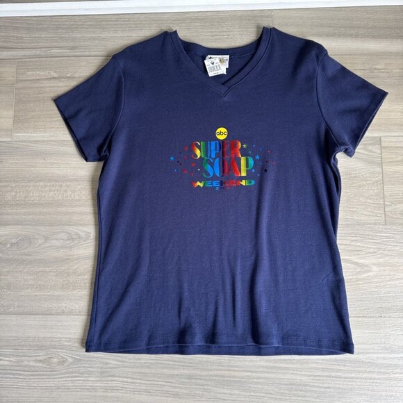 Vintage ABC Disney Super Soap Weekend 2002 Shirt Women’s XL Navy MGM Studios NWT - Picture 1 of 8